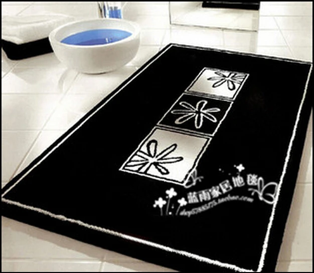 Модные абстрактные короткие утолщенные черно белые Ковровые Коврики для