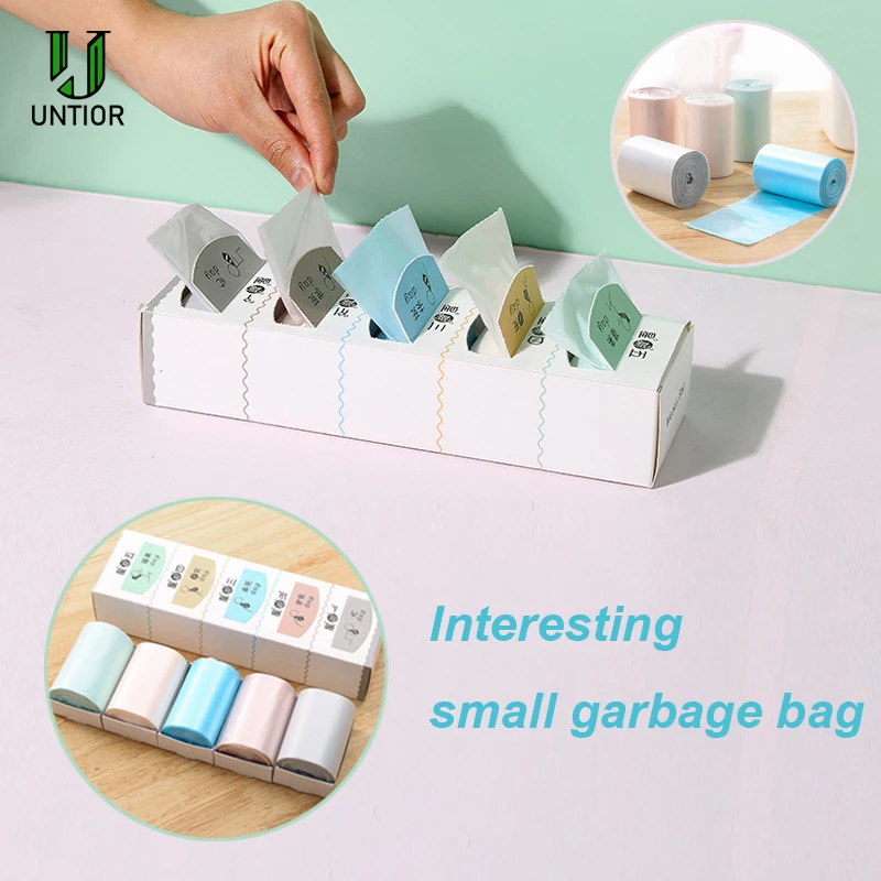 Цветные мешки для мусора с плоским верхом UNTIOR небольшие толстые пластиковые