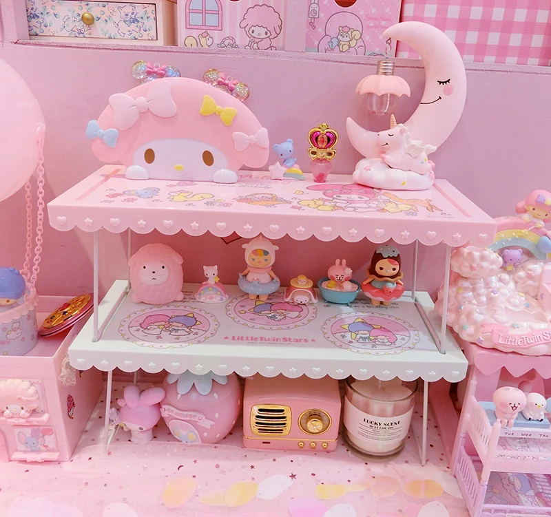 Мультяшная hello kitty My Melody Pom pompurin маленькая милая косметичка со звездами-близнецами Складная стойка для хранения сумка-Органайзер для игрушек