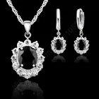 Комплект женских ювелирных украшений, ожерелье и серьги из стерлингового серебра 925 пробы, свадебный аксессуар