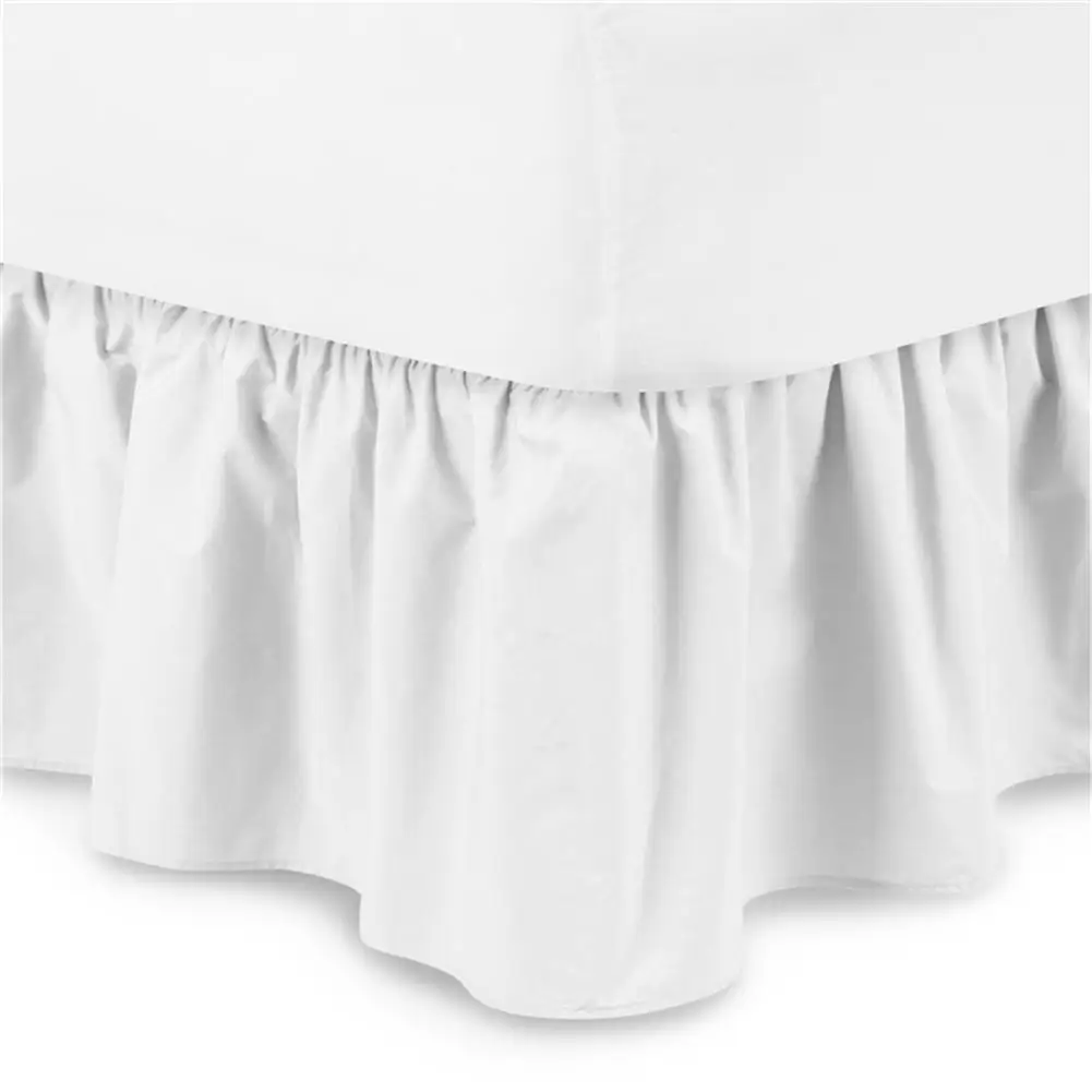White 1 шт. кровать, 6 цветов, матовая ткань, покрывала для кровати, без поверхности кровати, размер King queen, эластичная лента, покрывало для кровати, размер 38 см, высота покрывала - Цвет: White