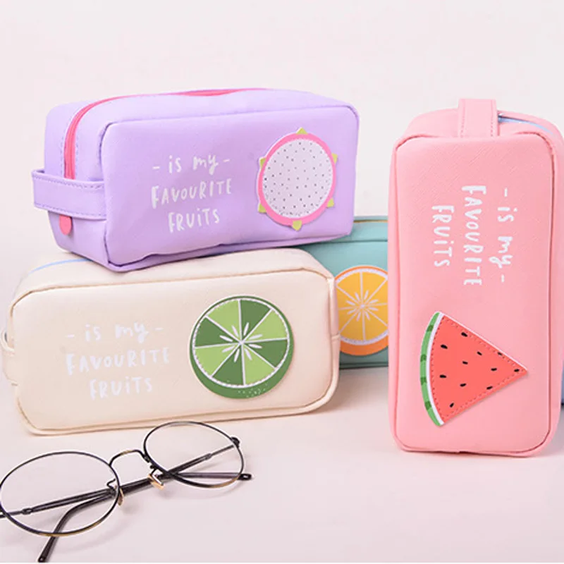 Kawaii фруктовый пенал милый корейский полиуретановый школьный для мальчиков и