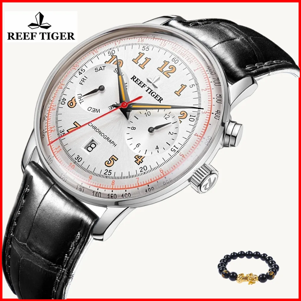 Reef Tiger/RT мужские классические часы многофункциональные сапфировые водонепроницаемые механические Автоматические часы Relogio Masculino