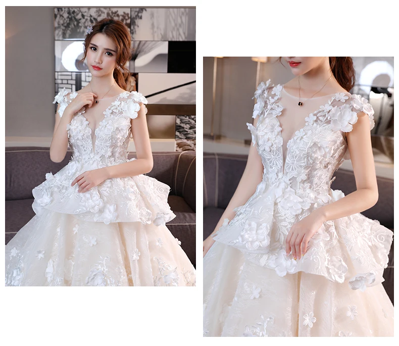 Красивые милые свадебные платья для девочек Vestido De Noiva на шнуровке 2018 с