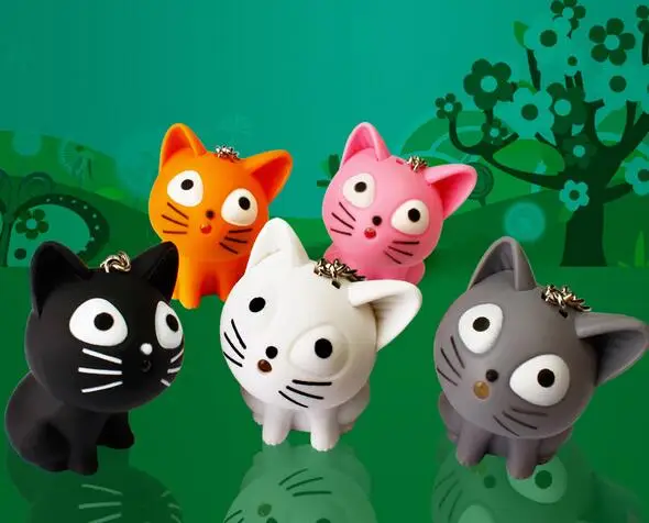 Милый брелок с сыром и котом со звуком Мяу светодиодный kawaii подарок на день