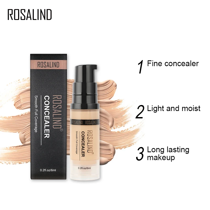 ROSALIND Concealer Corrector 6ml 6 Colors Full Coverage Long Wearing Cosmetics For Face Contouring Makeup Facial | Красота и здоровье