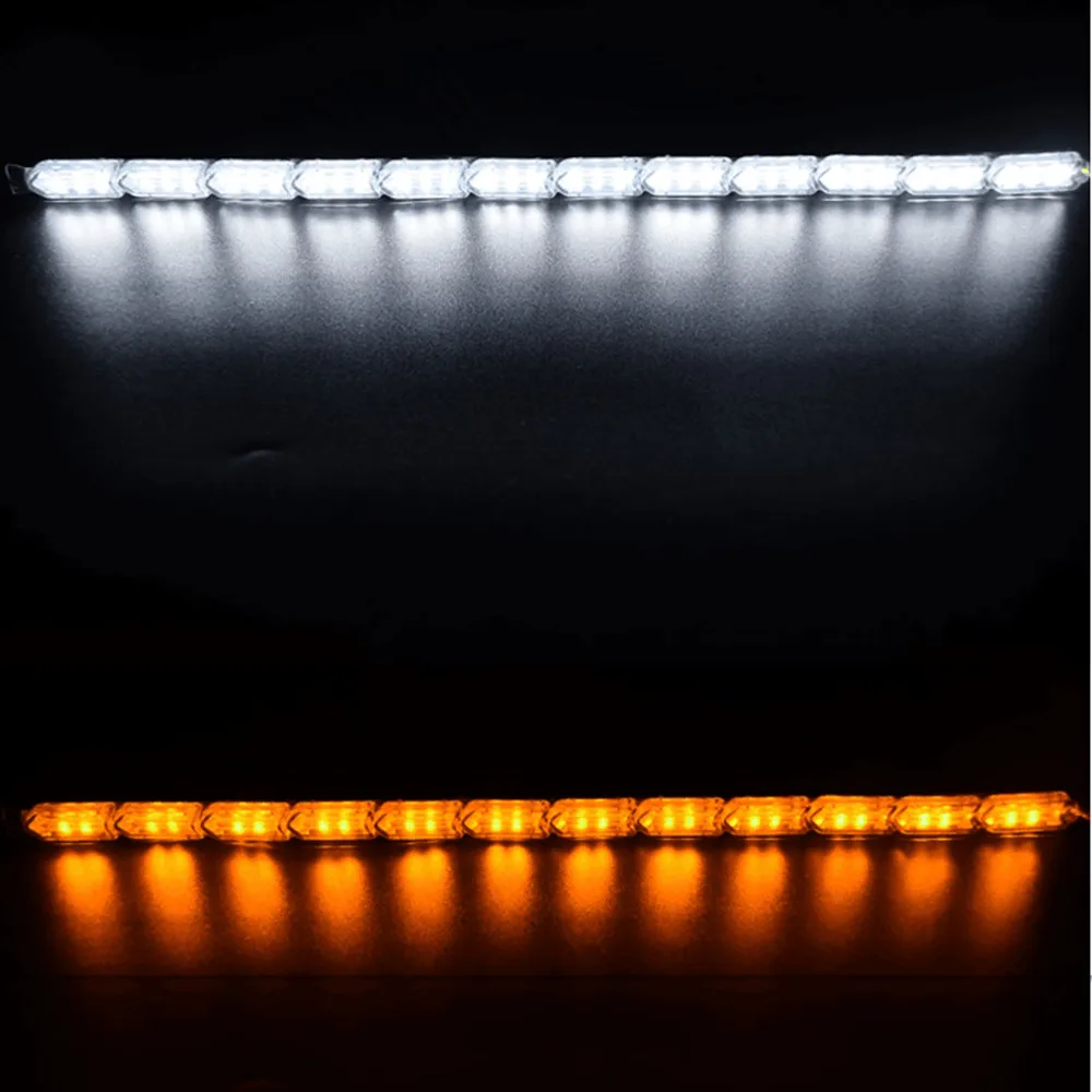 YM E Bright 2 шт. (1 пара) DRL 43 см IP65 M3 клей белый/янтарный динамический стример