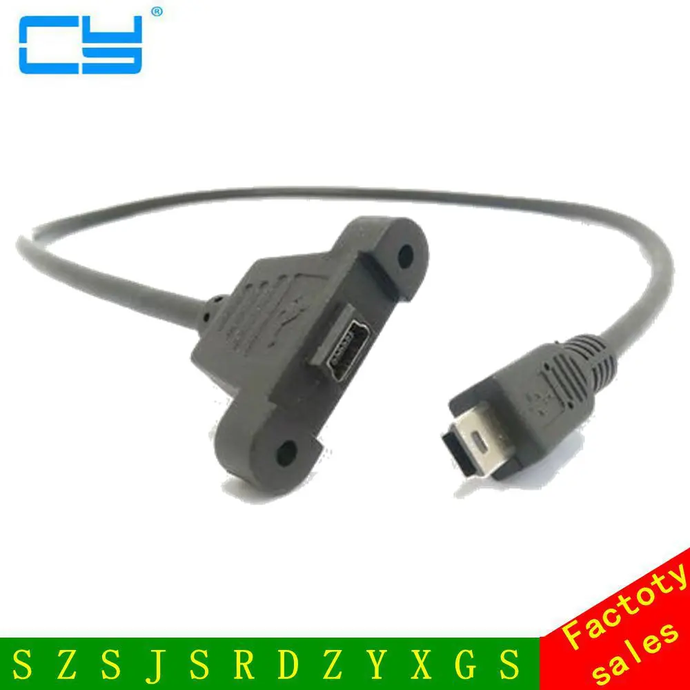 Панельное крепление с винтовым замком 0 3 м/0 5 м мини USB 2 штырь гнездо расширение M/F