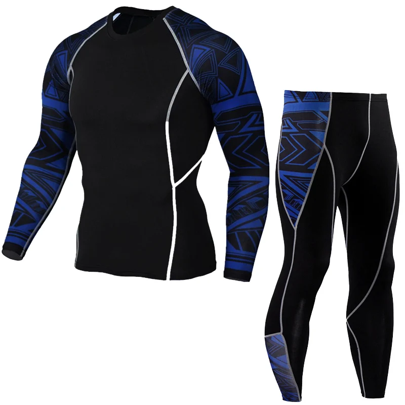 

compression sports suit 4xl tights for t-shirts Men's fitness set thermal underwear men's running suit brand2017MMA rash guard