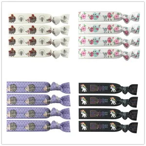 4 цвета для выведения токсинов, 40 шт Ежик цыпленок единорог Печать браслеты резинки для волос браслет Эластичная Лента хвост держатель женские аксессуары для волос