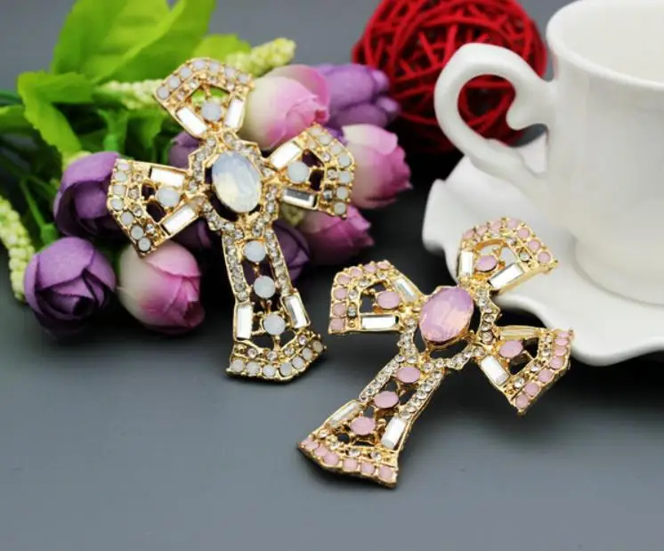 

100pcs/lot wholesale free shipping 100pcs/lot, pearl rhinestone button,cross shape,silver or gold plating,flat back
