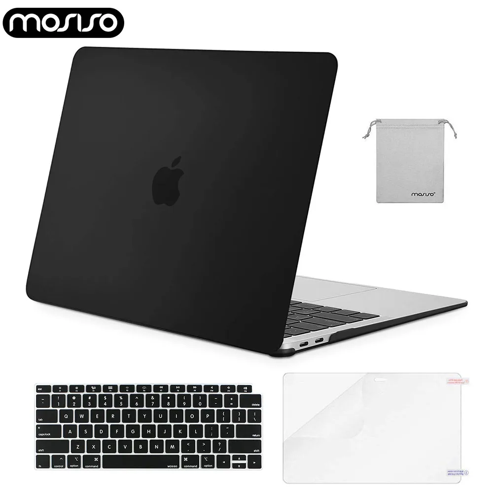 Прозрачный/Матовый Жесткий чехол MOSISO для ноутбука Macbook Air 13 A1932 2018 + тонкий экран