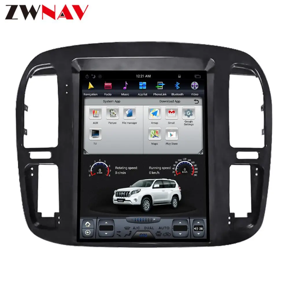 Автомобильный DVD плеер tesla style на Android 7 1 с большим экраном для Toyota Land Cruiser lc100 1998 2002