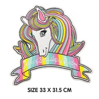1 piece large unicorn embroidered patches sewing for clothes applique diy accessory suppliers stickers embroidery path jerseys