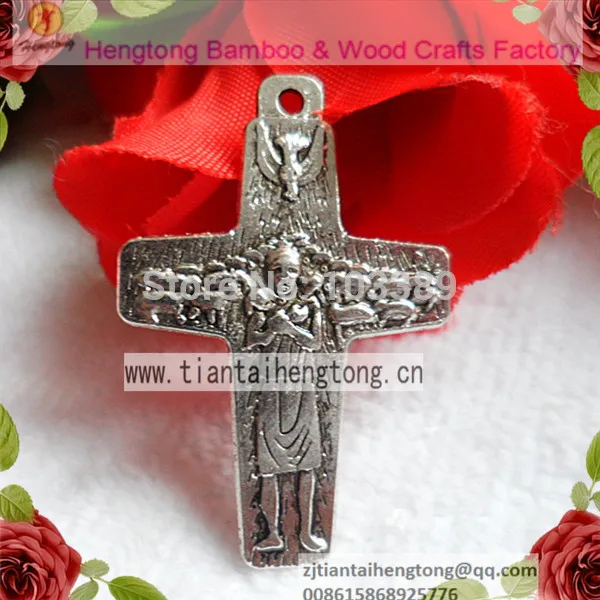 Бесплатная доставка 50 шт./упак. Розария крест прегит на меня кулон сплав Крест с