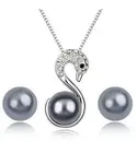 Модные Австрийские кристаллы, лебедь, жемчужные ожерелья, серьги, набор, ювелирные наборы для женщин, ювелирные наборы CS75 ABC