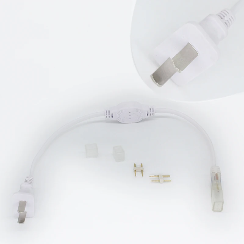 Светодиодная лента с переключателем для SMD5050/SMD3014 RGB Светодиодная лента, светильник с вилкой европейского стандарта, с 2 контактами, светодиодный водонепроницаемый, AC220V