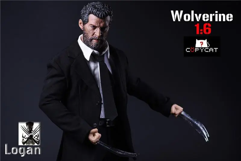 1:6 X-man Wolverine Logan Action Figure Old Hugh Jackman Head Sculpt Body Figure Western Suit DIY 12Inches Figurine Dolls