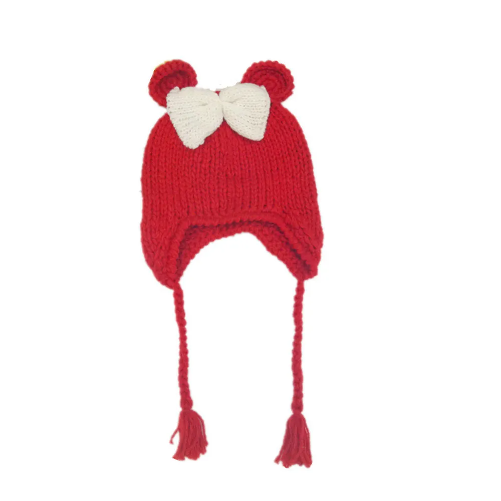 Новая модная детская Шерстяная кепка с бантом для маленьких девочек и мальчиков