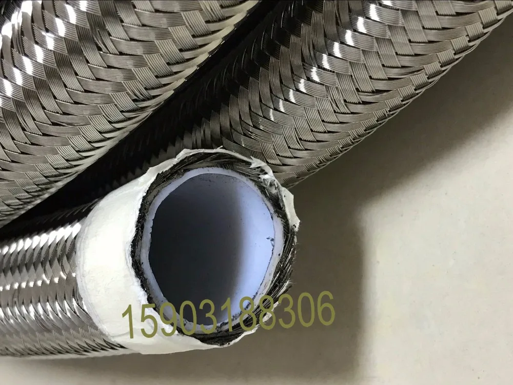 Плетеный белый топливный шланг 16 16an из нержавеющей стали с PTFE 15