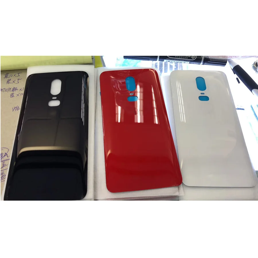Стеклянная Крышка батарейного отсека для Oneplus 6 задняя крышка телефона One Plus