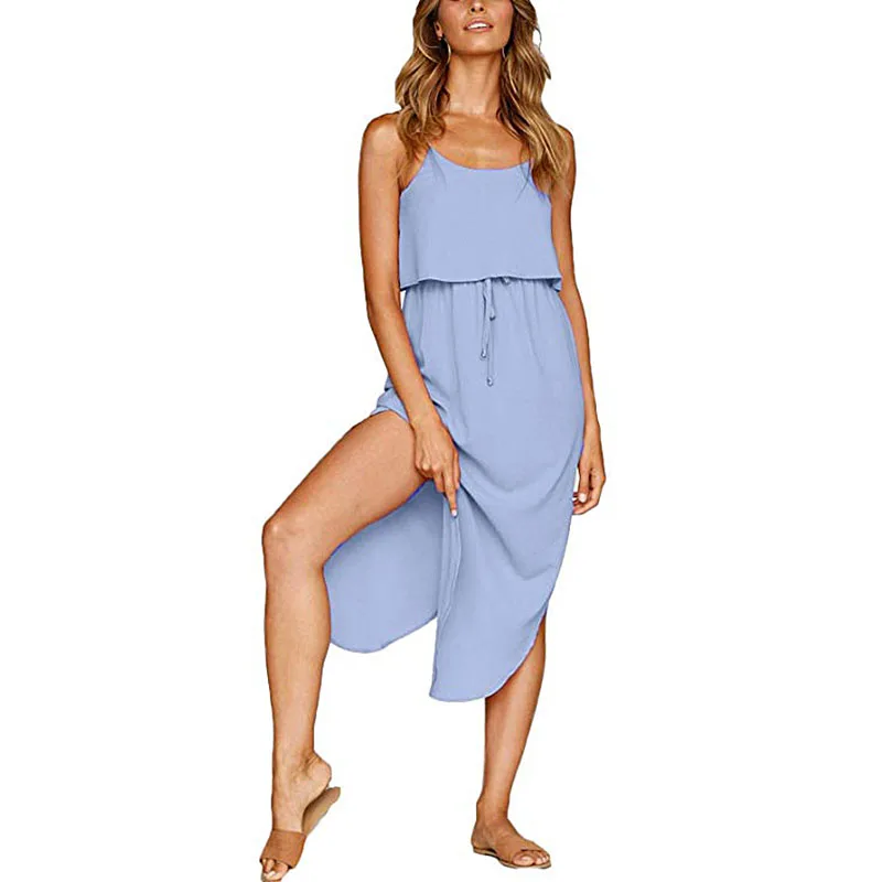 Женское пляжное платье на завязках с открытой спиной 9 цветов|Женские платья| |