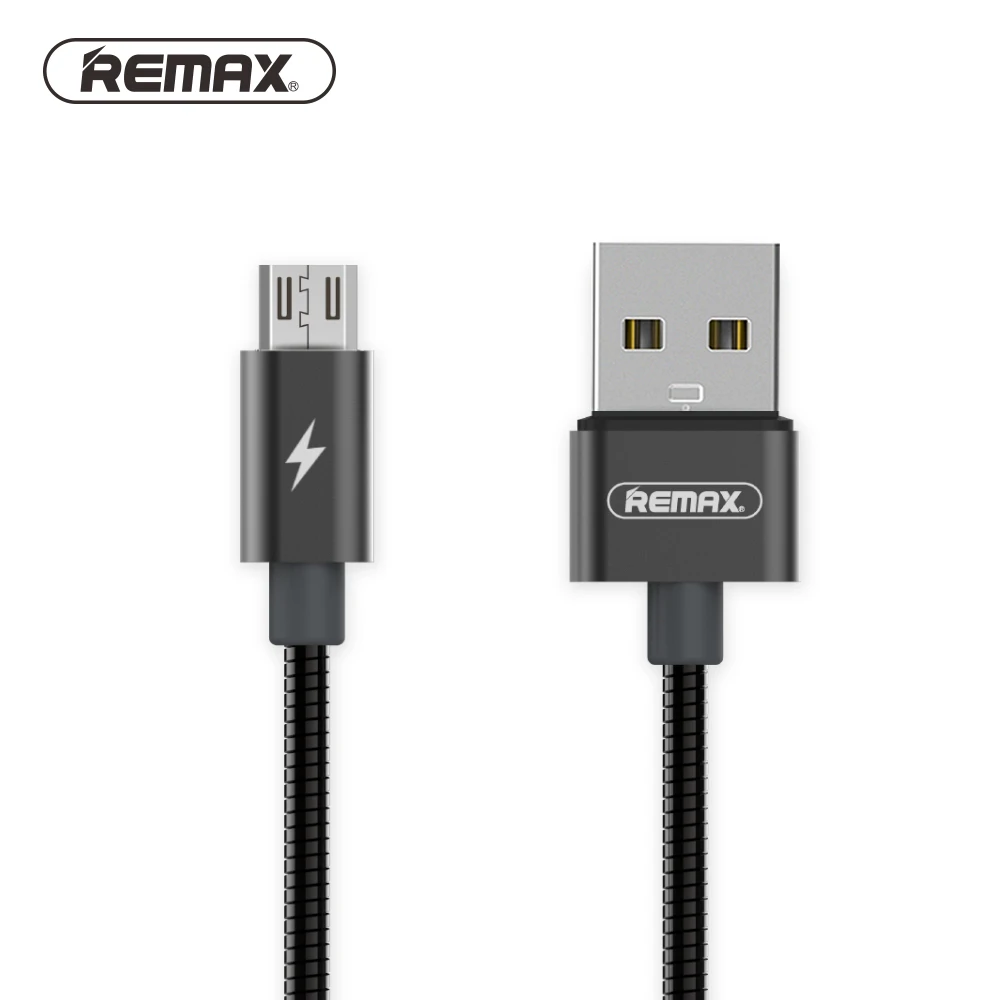 Remax металлический пружинный Micro USB кабель для синхронизации данных USB зарядное устройство для samsung Xiaomi huawei 2.1A кабели для быстрой зарядки для iphone X 8 7 5S - Цвет: Черный