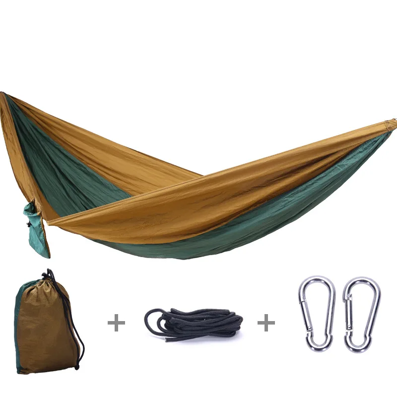 Портативный садовый гамак для кемпинга на 1-2 человека, подвесная кровать для сна с сумкой, парашютный гамак, качели для детей и взрослых от AliExpress WW