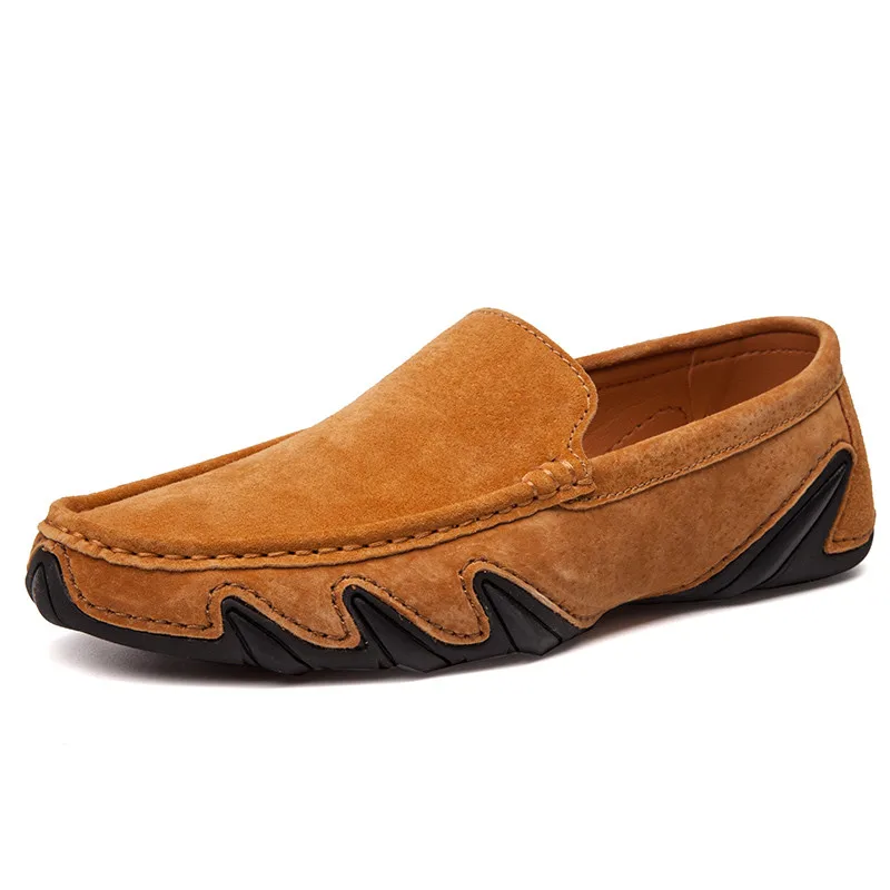 Men Summer Shoes Casual Slip-on Loafers Size 38-46 Quality Male Suede Leather Moccasins Brand Fashion Driving | Обувь