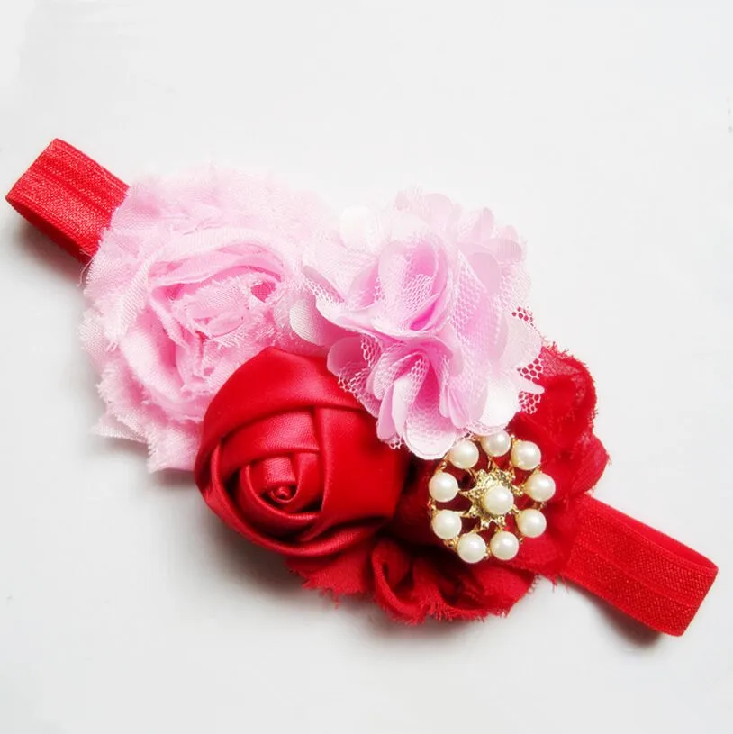 

50pcs Free Shipping ovely Girls Rose Flowers Headwear Headband
