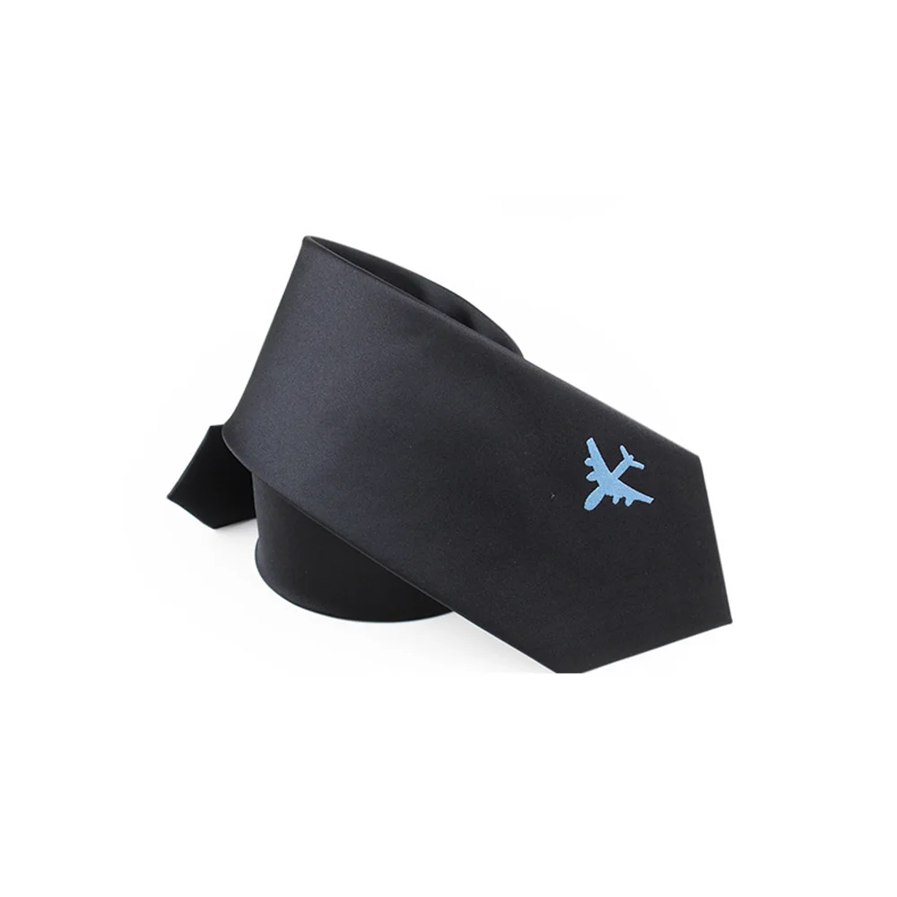 8cm Black Mens Neck Tie aircraft custom made Wide Neckties Gravata Fashion Casual Arrow Professional Corbatas Hombre Cravat | Аксессуары