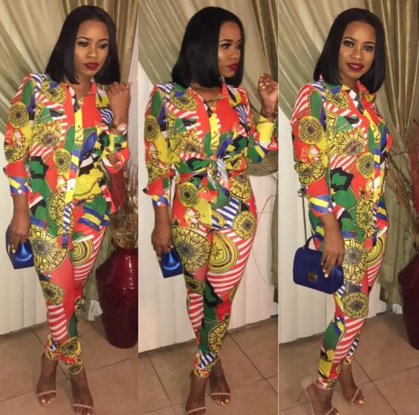 

Fall fashion set multi-color lapel single-breasted suit long-sleeve trousers for women slim two-piece set