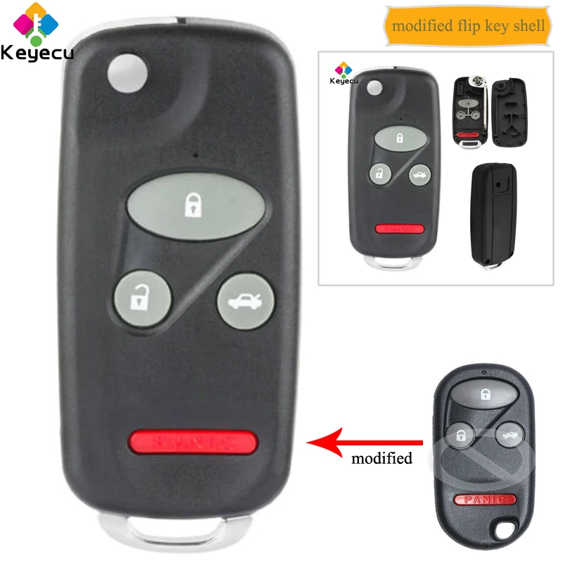 Запасная деталь KEYECU модифицированный складной чехол с 3 кнопками и 1/ 4 для Honda
