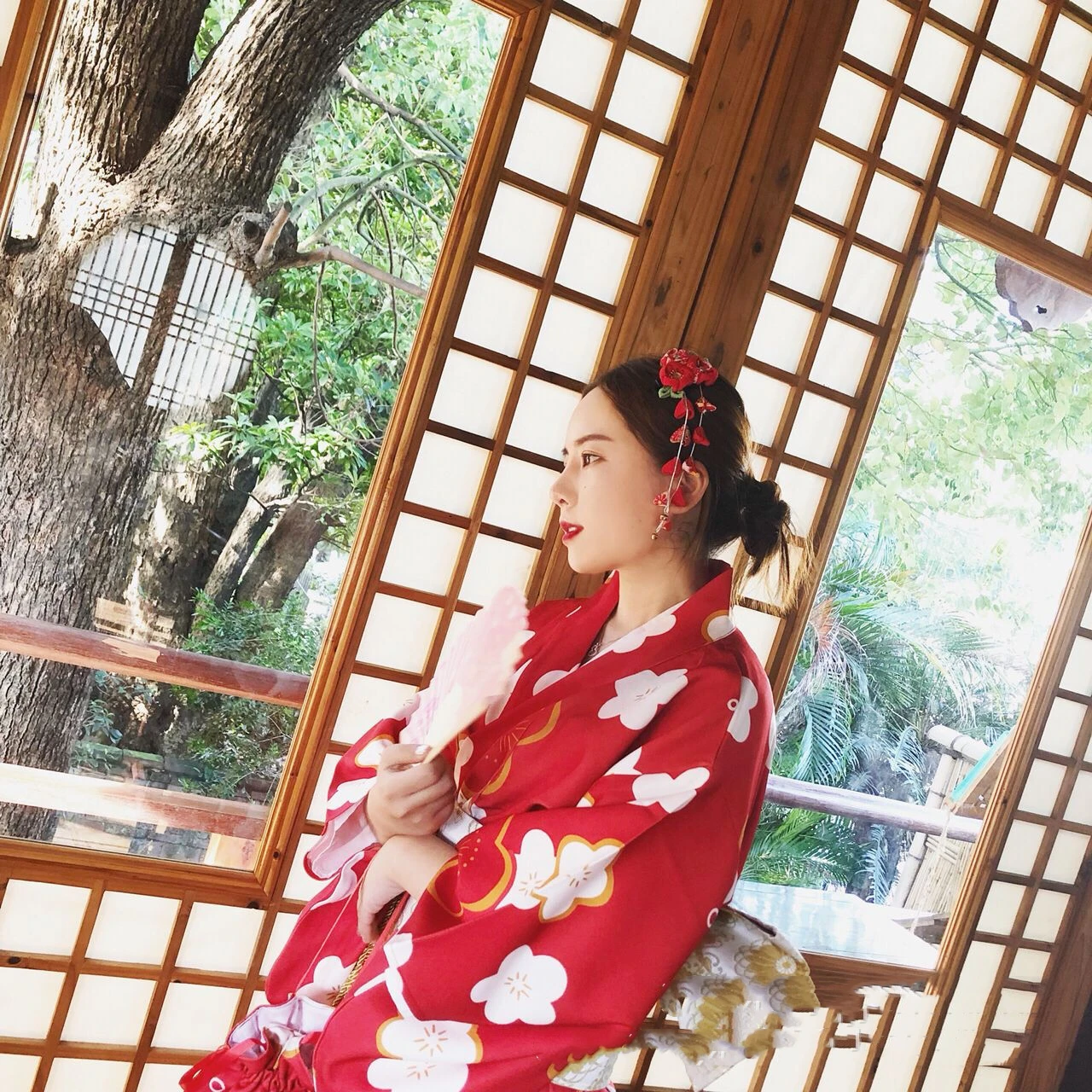 Japanese Traditional Kimono Yukata for Woman Sexy Floral Printed Evening Party Dress Obi Photography Elegant Sakura Cosplay
