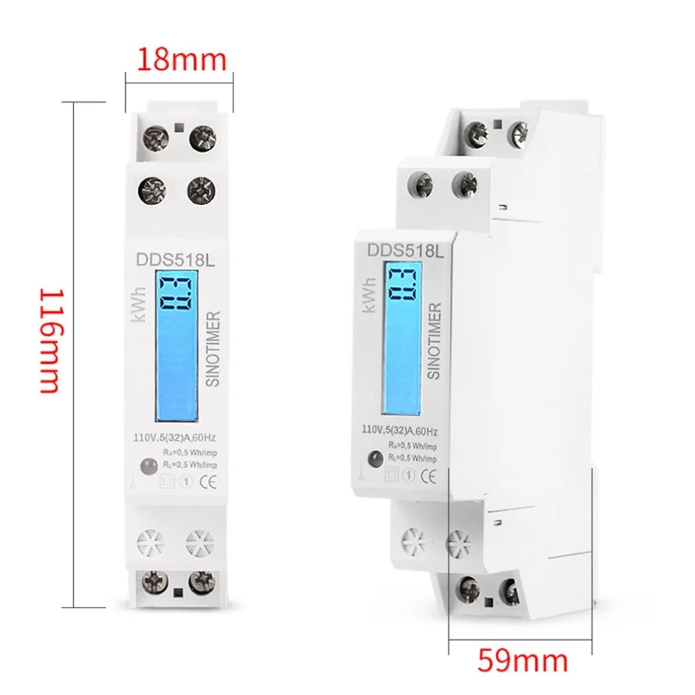 SINOTIMER Single Phase Power Consumption Energy Watt Analyzer KWh AC 110V Digital LCD Electricity Usage Monitor Wattmeter | Инструменты