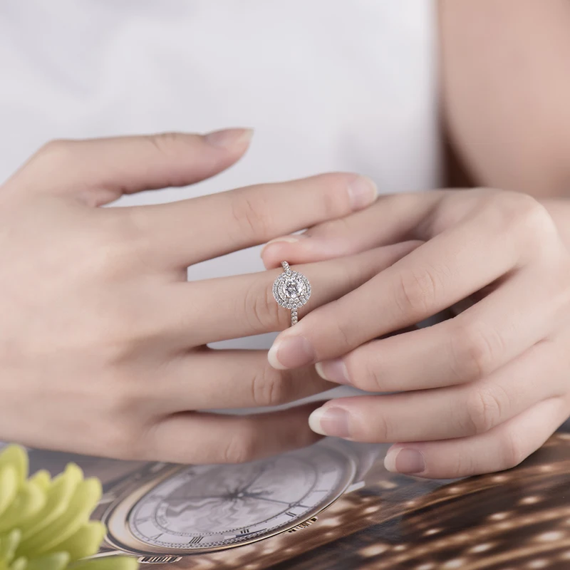 LOVERJEWELRY однотонные 14 к белое золото круглая форма сверкающие бриллианты