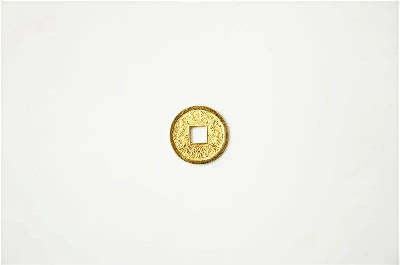 100 шт. 24 мм Золотая Китайская древняя фэн-шуй удачная монета удачи два дракона