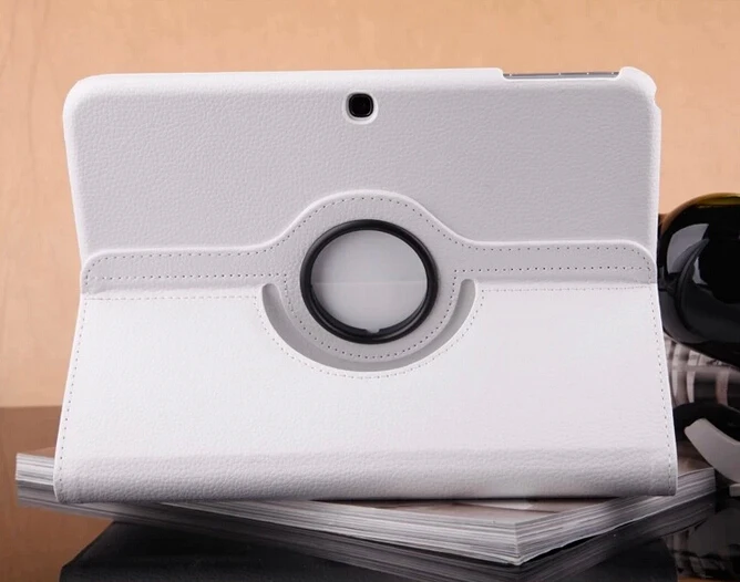 Новинка, вращающийся на 360 чехол для samsung Galaxy Tab 3, 10,1 дюймов, P5200, P5220, P5210, чехол с рисунком личи+ Защитная пленка+ ручка