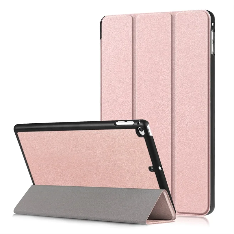 Для нового iPad mini 5 Чехол 7,9 дюймов выпуск трехслойная подставка PU смарт-чехол с принтом Чехол для iPad mini 4 5 Funda Авто Режим сна/пробуждения - Цвет: RoseGold