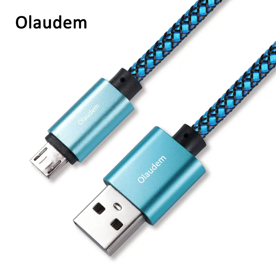 Olaudem телефон кабели нейлоновый плетеный кабель USB Micro для Samsung быстрой зарядки Android