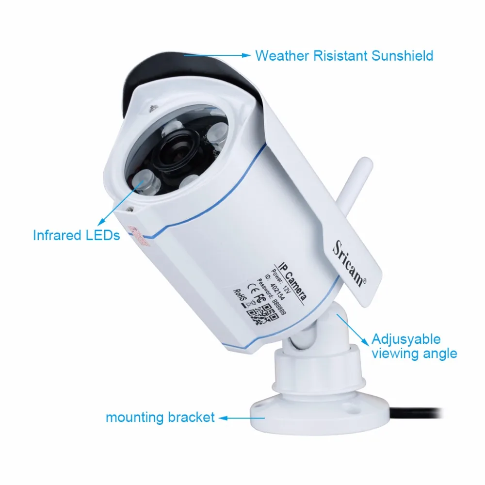 Sricam SP007 720 HD IP камера беспроводная WIFI 2 4 P2P Onvif sd карта наружная водонепроницаемая