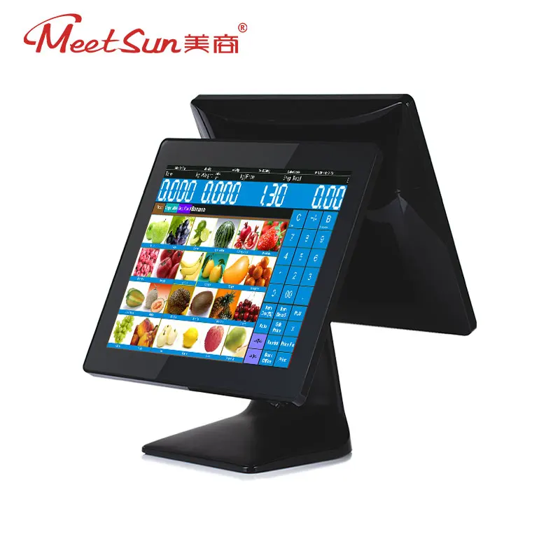Meetsun ZJ 190D 2 все в одном POS 15 ''ЖК дисплей монитор Системы кассовый аппарат