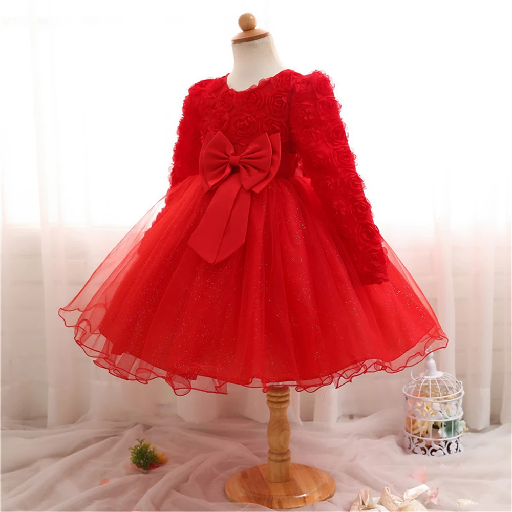 Детское платье с длинным рукавом на крестины|dress christening|baptism dresschristening gowns |