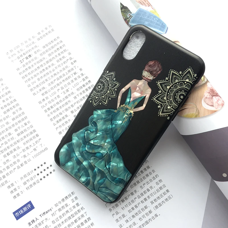 GABOOM чехол для телефона iPhone 7 Bling 6 6s плюс 8 X рельеф красивое платье девочек