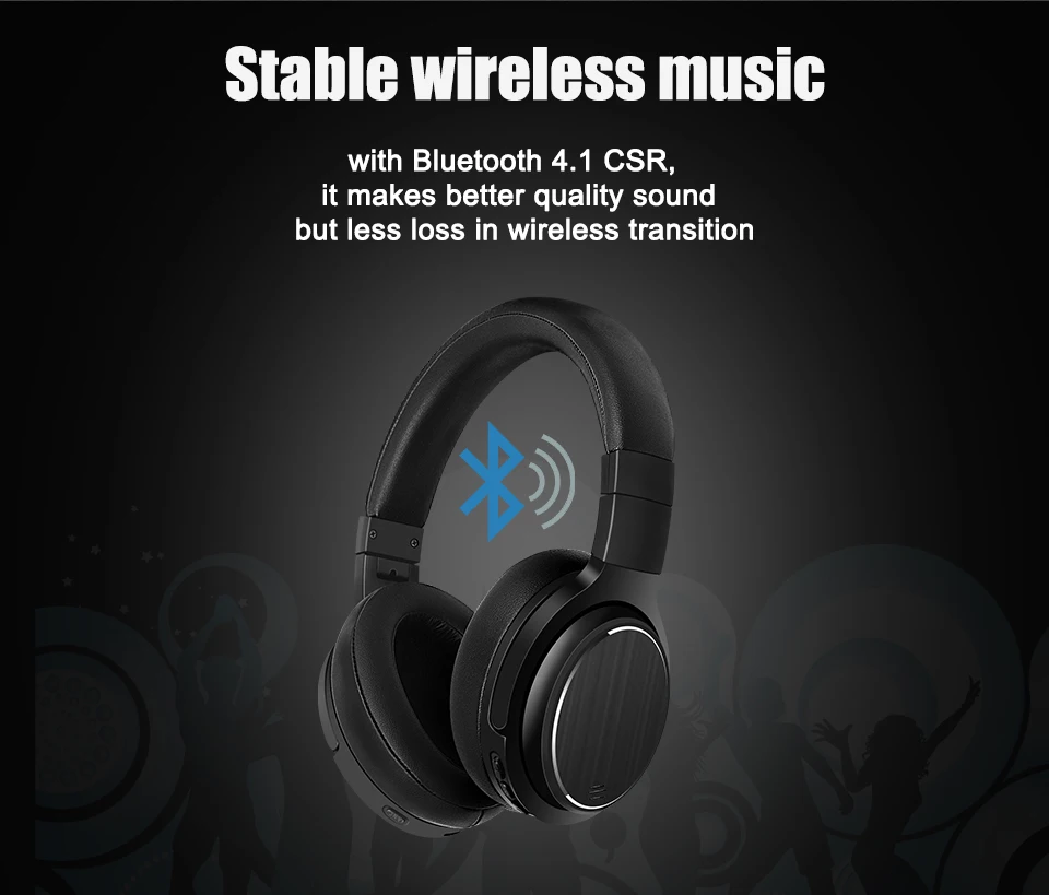 Ssmarwear Bluetooth наушники Беспроводная гарнитура Anc активный шумоподавление наушники стерео глубокий бас шлем