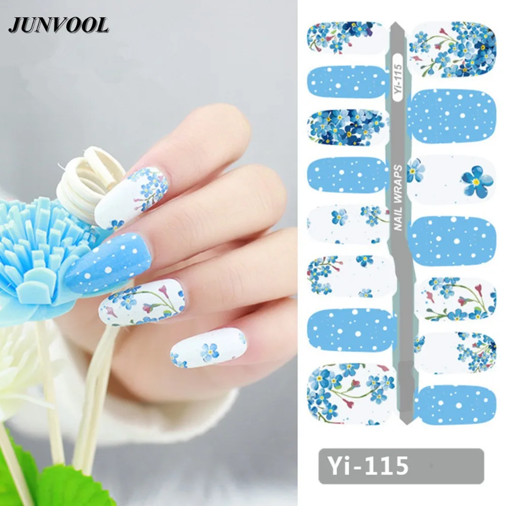 7 Лист Макияж Ногтей Наклейки Инструменты Полное Покрытие Цветы Клей Nail Art