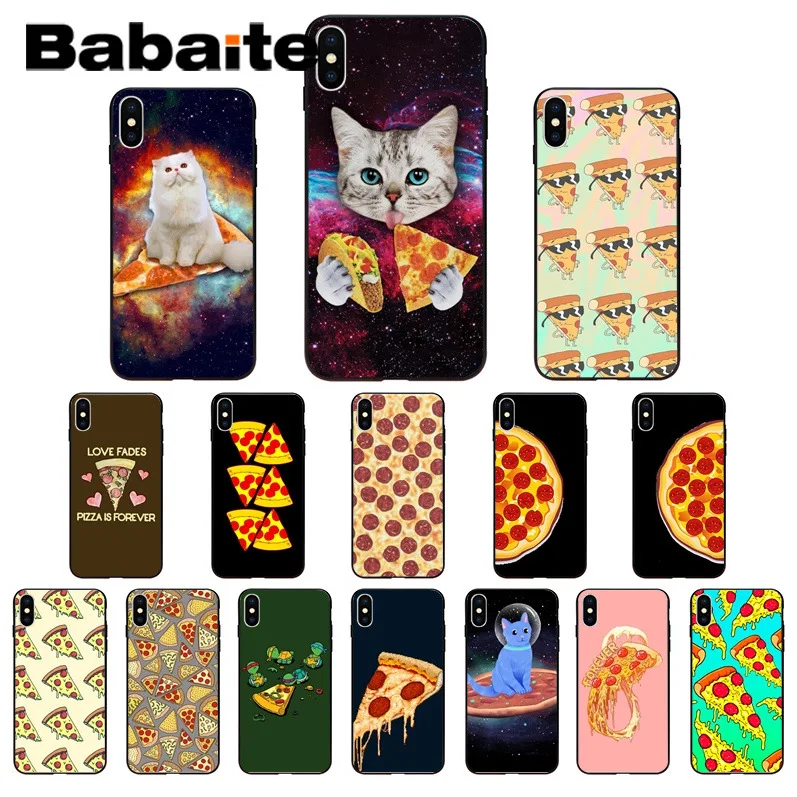 Высококачественный защитный чехол для телефона iphone 11Pro max кот ест пиццу iPhone X XS MAX 6