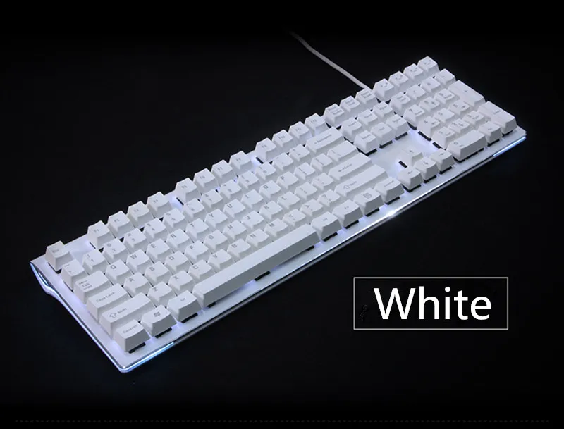 Черно белые колпачки для ключей Cherry MX 108 PBT OEM профиль механическая клавиатура