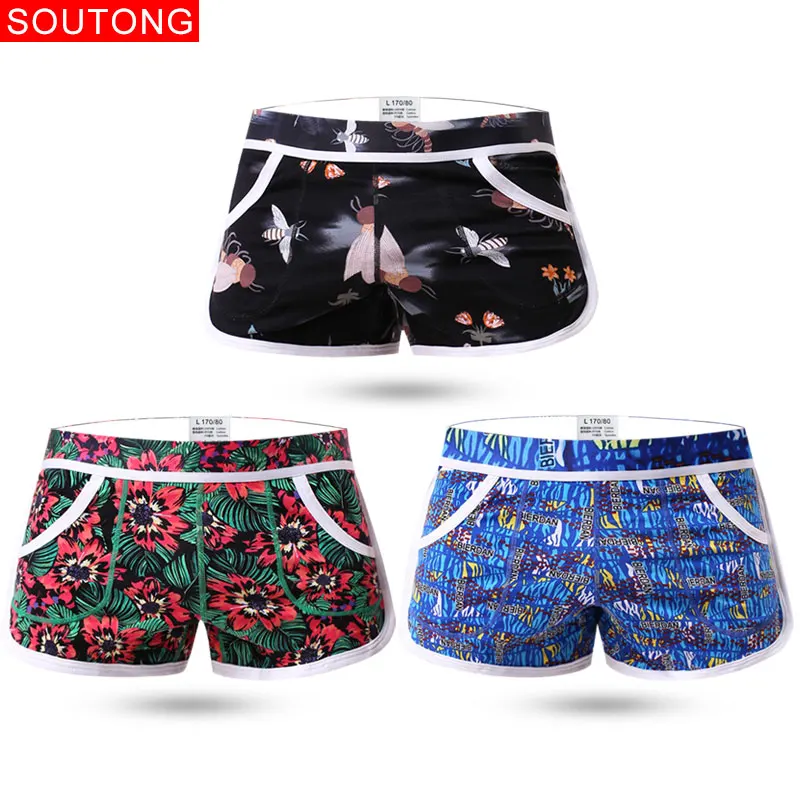 group 11 Soutong, мужское нижнее белье, боксеры, шорты, летние, мутанд, хлопок, мягкие, с принтом, свободные, короткие, домашние, трусы, мужские, для сна, штаны - Цвет: group 11