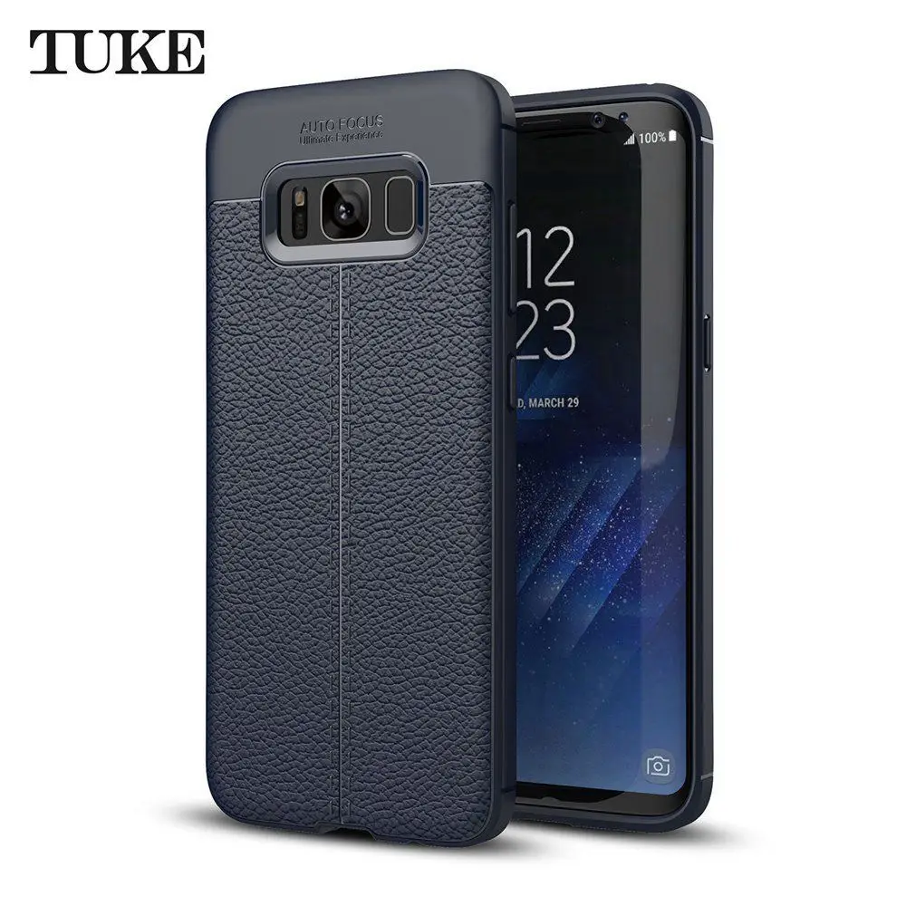 Синий TUKE чехол для телефона для Samsung Galaxy S8 противоударный мягкая резина, термопластичный полиуретан чехол для Samsung Galaxy S8 G9500 G950F чехол G950 Fundas - Цвет: Синий